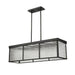 carnaby matte black 10 light linear chandelier with ribbed glass shade