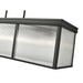 carnaby matte black 10 light linear chandelier with ribbed glass shade