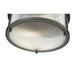 carnaby matte black 2 light flushmount with ribbed glass shade