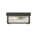 carnaby matte black 2 light square flushmount with ribbed glass shade