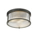 carnaby matte black 4 light flushmount with ribbed glass shade