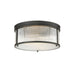 carnaby matte black 4 light flushmount with ribbed glass shade