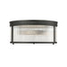 carnaby matte black 4 light flushmount with ribbed glass shade