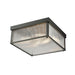carnaby matte black 4 light square flushmount with ribbed glass shade
