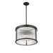carnaby matte black 5 light pendant with ribbed glass shade