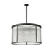 carnaby matte black 9 light pendant with ribbed glass shade