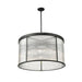 carnaby matte black 9 light pendant with ribbed glass shade