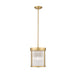 carnaby modern gold 3 light pendant with ribbed glass shade