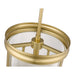 carnaby modern gold 3 light pendant with ribbed glass shade