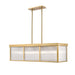carnaby modern gold 10 light linear chandelier with ribbed glass shade