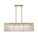 carnaby modern gold 10 light linear chandelier with ribbed glass shade