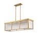 carnaby modern gold 10 light linear chandelier with ribbed glass shade