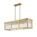 carnaby modern gold 10 light linear chandelier with ribbed glass shade