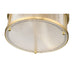 carnaby modern gold 2 light flushmount with ribbed glass shade