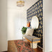 carnaby modern gold 2 light flushmount with ribbed glass shade