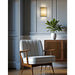 carnaby modern gold 2 light wall sconce with ribbed glass shade