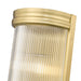 carnaby modern gold 2 light wall sconce with ribbed glass shade