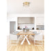 carnaby modern gold 4 light flushmount with ribbed glass shade