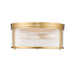 carnaby modern gold 4 light flushmount with ribbed glass shade