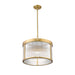 carnaby modern gold 5 light pendant with ribbed glass shade