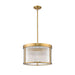 carnaby modern gold 5 light pendant with ribbed glass shade