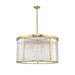 carnaby modern gold 9 light pendant with ribbed glass shade