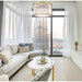 carnaby modern gold 9 light pendant with ribbed glass shade
