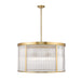 carnaby modern gold 9 light pendant with ribbed glass shade