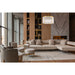carnaby modern gold 9 light pendant with ribbed glass shade