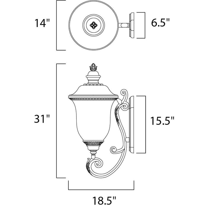 Carriage House DC Oriental Bronze Outdoor Wall Mount - Outdoor Wall Mount