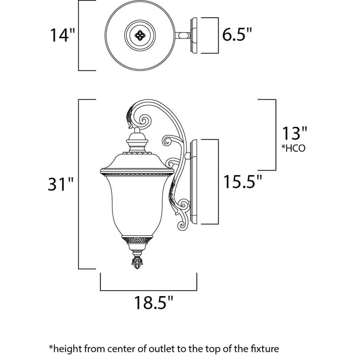 Carriage House DC Oriental Bronze Outdoor Wall Mount - Outdoor Wall Mount