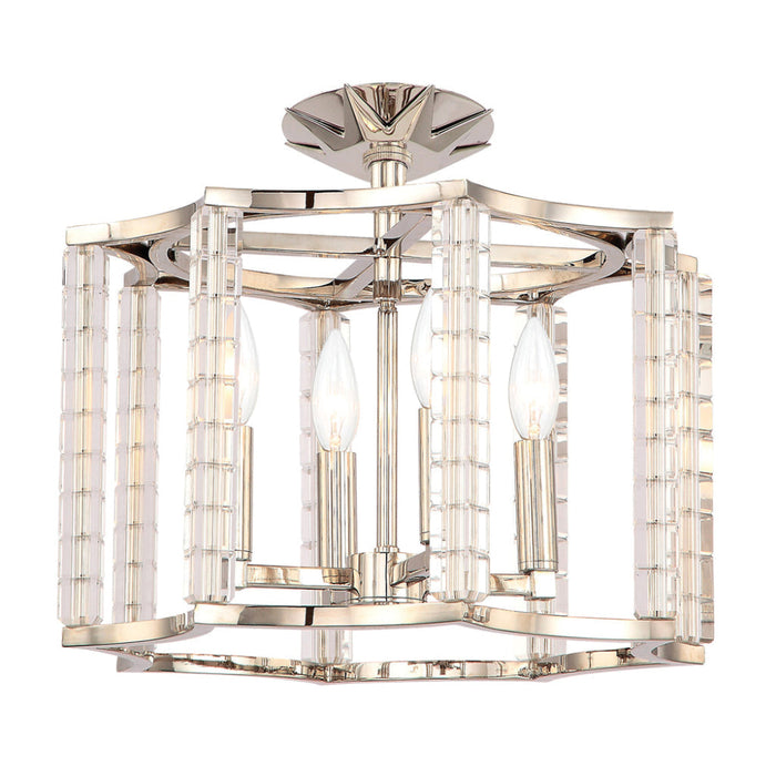 Carson Polished Nickel 4 Light Ceiling Mount Convertible - Semi-Flushmounts