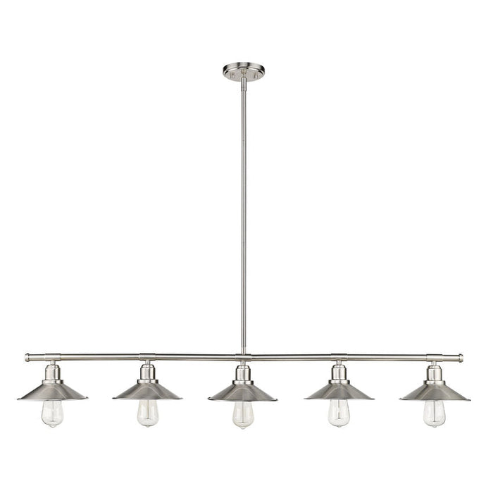 Casa Brushed Nickel 5 Light Island Billiard Pendant 613-5L-BN - Island/Billiard