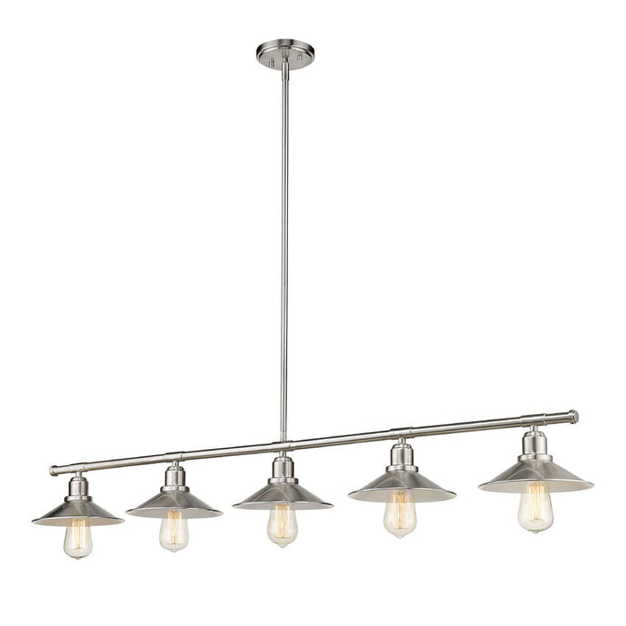 Casa Brushed Nickel 5 Light Island Billiard Pendant 613-5L-BN - Island/Billiard