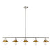 Casa Brushed Nickel 5 Light Island Billiard Pendant 613-5L-BN + FB - Island/Billiard