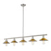 Casa Brushed Nickel 5 Light Island Billiard Pendant 613-5L-BN + FB - Island/Billiard