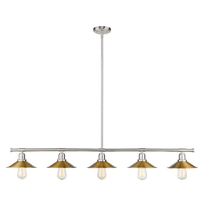 Casa Brushed Nickel 5 Light Island Billiard Pendant 613-5L-BN+FB | theLightShop