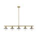 Casa Factory Brass 5 Light Island Billiard Pendant 613-5L-FB + BN - Island/Billiard