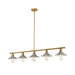 Casa Factory Brass 5 Light Island Billiard Pendant 613-5L-FB + BN - Island/Billiard