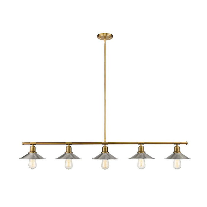 Casa Factory Brass 5 Light Island Billiard Pendant 613-5L-FB+BN | theLightShop