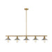 Casa Factory Brass 5 Light Island Billiard Pendant 613-5L-FB+BN | theLightShop