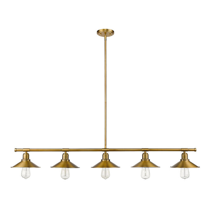 Casa Factory Brass 5 Light Island Billiard Pendant 613-5L-FB - Island/Billiard