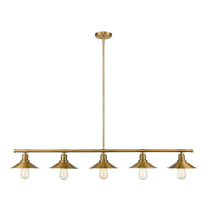 Casa Factory Brass 5 Light Island Billiard Pendant 613-5L-FB | theLightShop