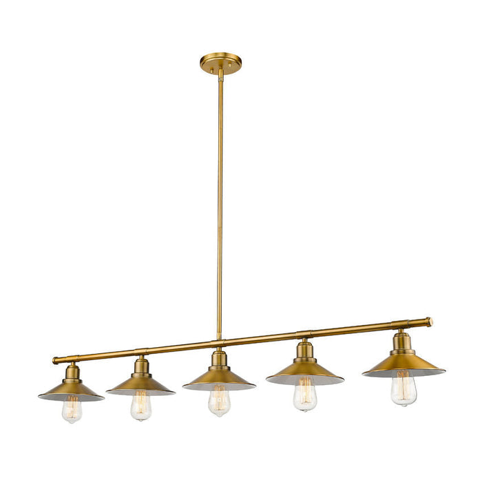 Casa Factory Brass 5 Light Island Billiard Pendant 613-5L-FB - Island/Billiard