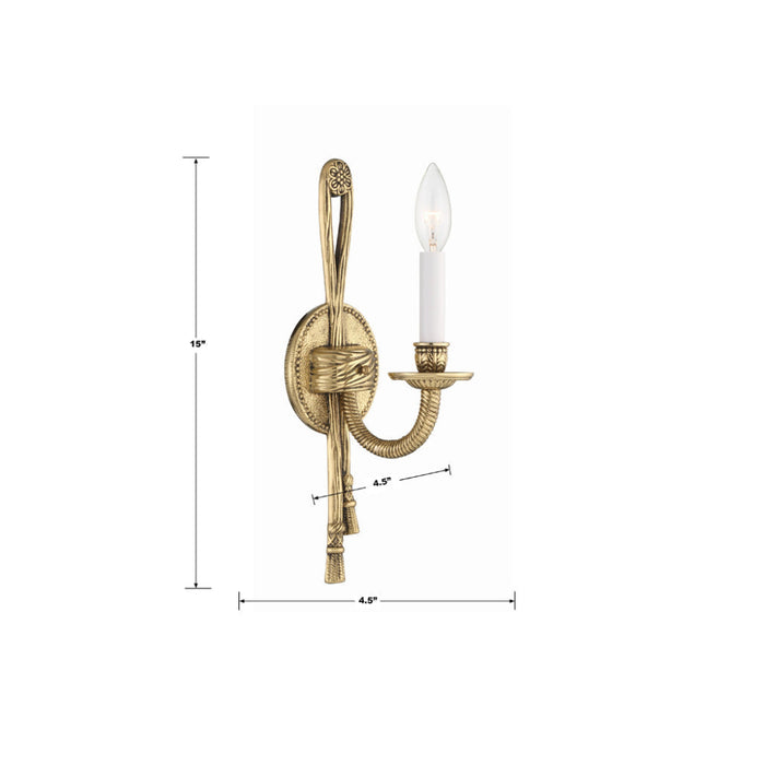 Cast Brass 1 Light Olde Brass Wall Mount - Wall Sconces