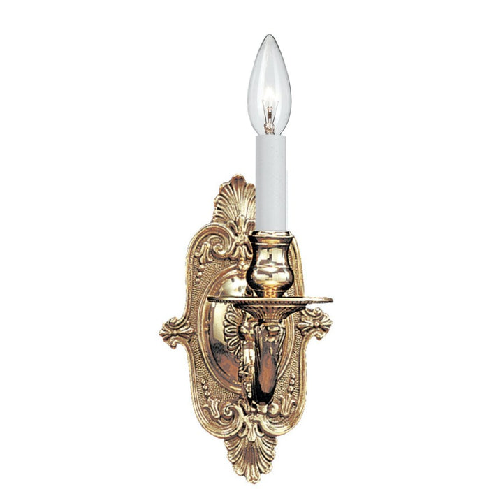 Cast Brass 1 Light Polished Brass Wall Mount - Wall Sconce