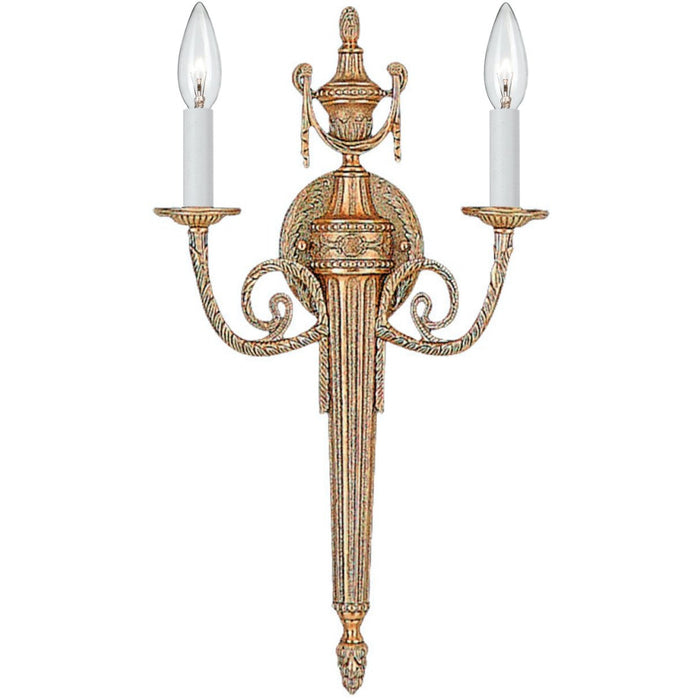 Cast Brass 2 Light Matte Brass Wall Mount - Wall Sconce
