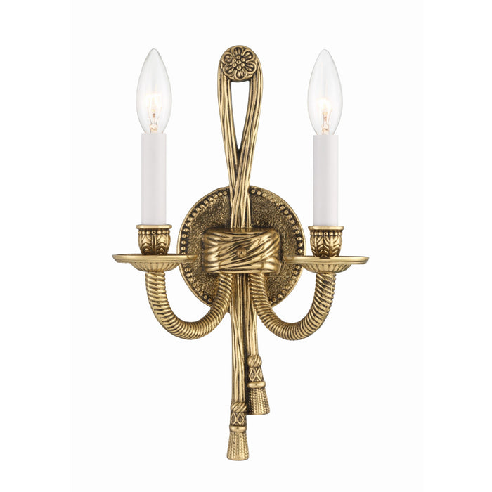 Cast Brass 2 Light Olde Brass Wall Mount - Wall Sconces