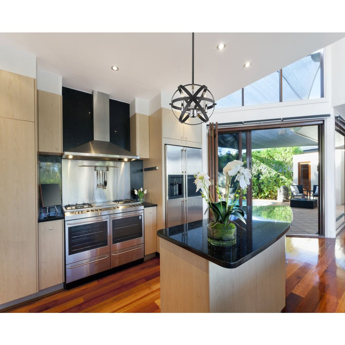 Cavallo Hammered Black Chrome Pendant - Pendants