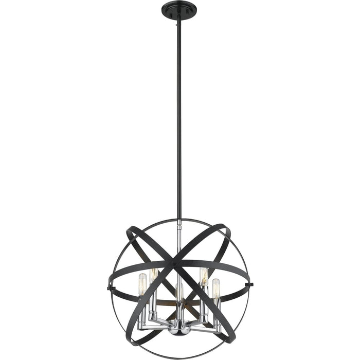 Cavallo Hammered Black Chrome Pendant - Pendants
